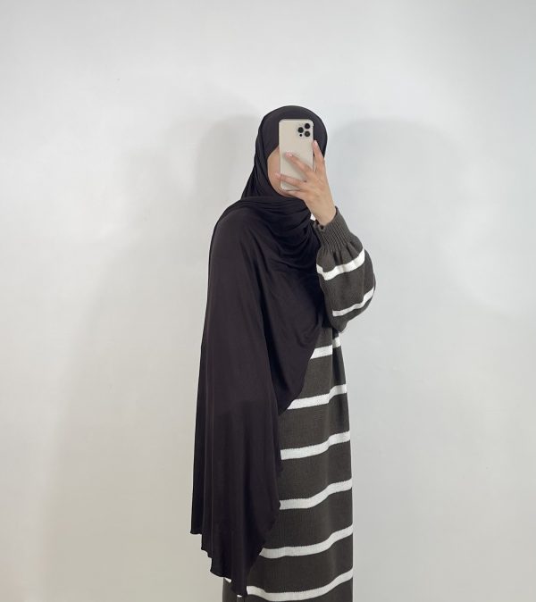 Hijab à enfiler marron