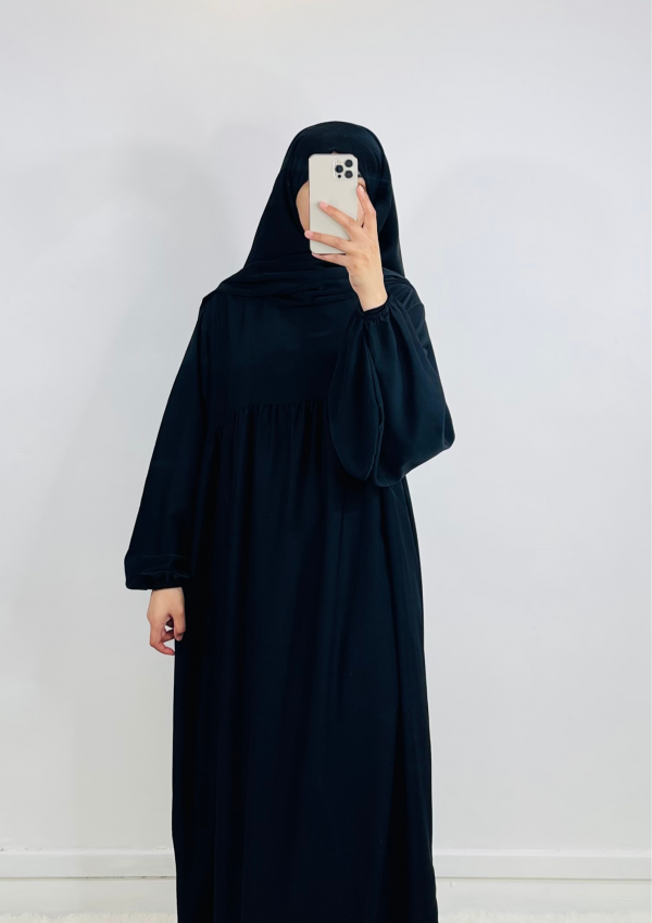 abaya soie de médine noir